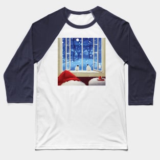 Christmas Penguins and Coffee Please Santa Is Coming Baseball T-Shirt